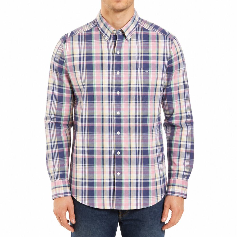 Vineyard Vines Shirt Mens Small Plaid Slim Fit Tucker Whale Long Sleeve Cotton
